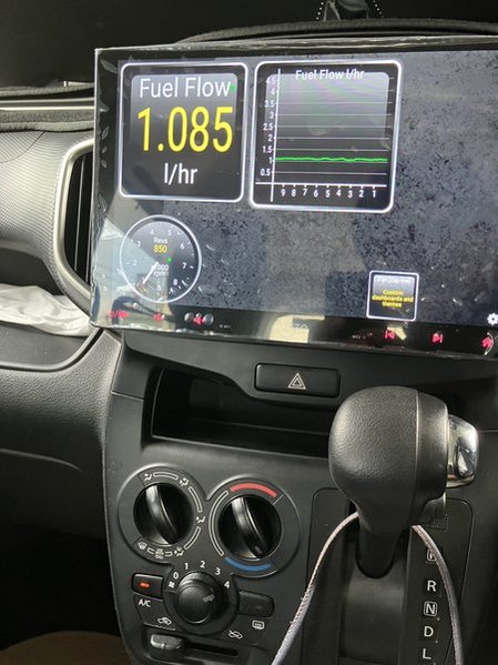 ACオン風量4での燃料消費量1.085L/hr